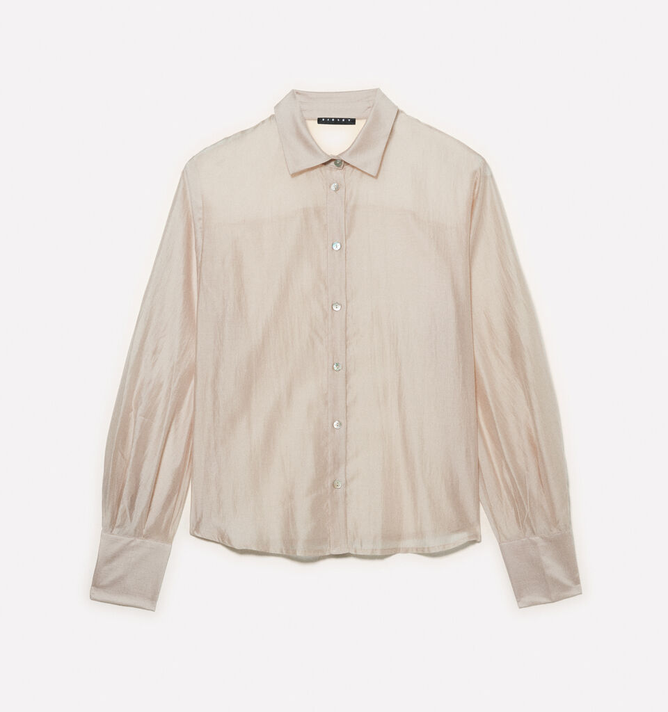 Πουκάμισο μπεζ ημιδιαφανές - πουκάμισα γυναικεία - Μπεζ | Sisley image number 5